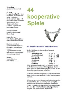 Methodenblätter "44 kooperative Spiele"